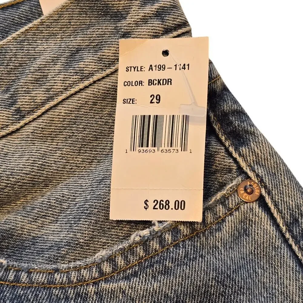 Agolde Kelly Jeans High Rise Relaxed Straight Blue Womens 29 Distressed NWT